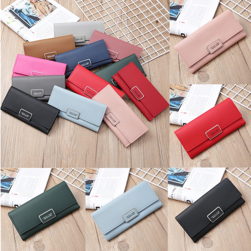 Ví Da PU Dáng Dài Cỡ Lớn Thiết Kế Trẻ Trung Hợp Thời Trang Cho Bạn Gái
