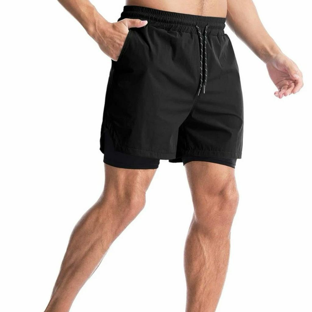 Quần short thể thao nam 2 lớp xịn xò TXstar thun co giãn thoải mái có túi đựng tiện lợi