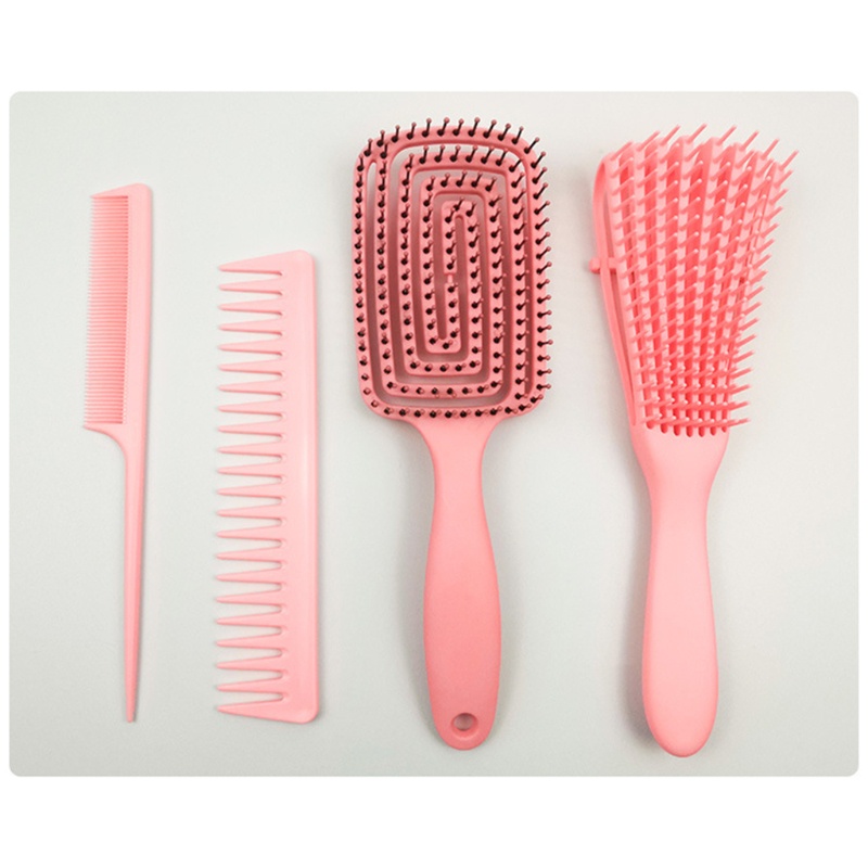 Set 4 Lược Chải Tóc Mát Xa Da Đầu Chống Tĩnh Điện