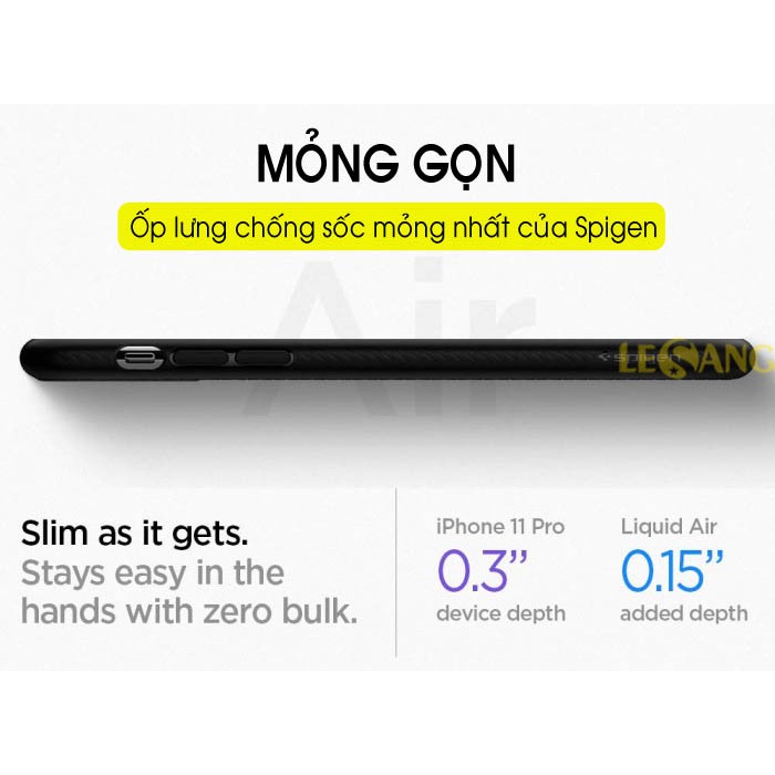 Ốp lưng iPhone 11 Pro Max / 11 / 11 Pro Spigen Liquid Air Armor - Hàng Chính Hãng.