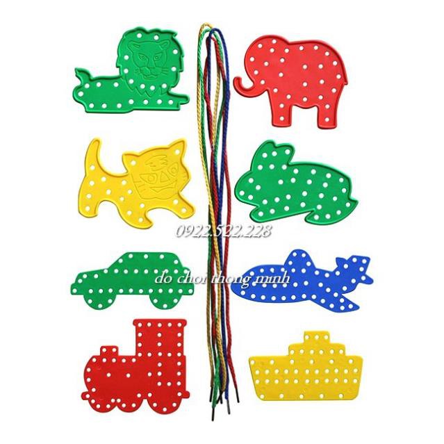 Combo 1 hình và 1 dây xâu luyện tay tập luồn dây theo lỗ