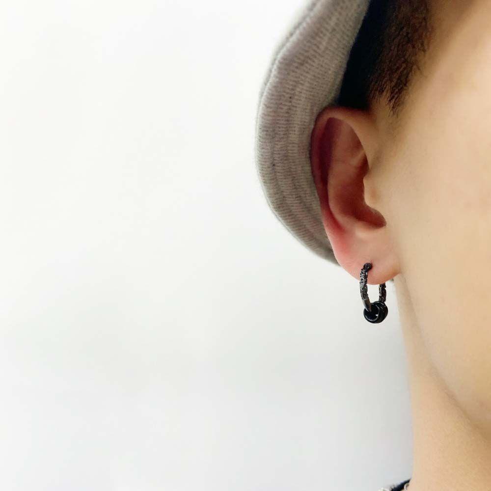 DARON Đôi Khuyên Tai Hình Tròn Bằng Đồng Phong Cách Punk Dành Cho Nam