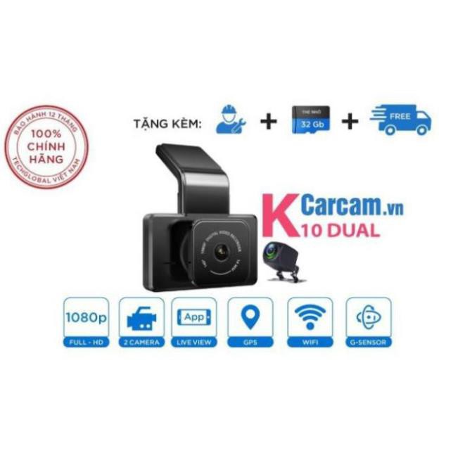 [Camera hành trình thông minh] Car Cam K10 GPS 2 Camera Trước Sau-cảnh báo lấn làn va chạm | BigBuy360 - bigbuy360.vn