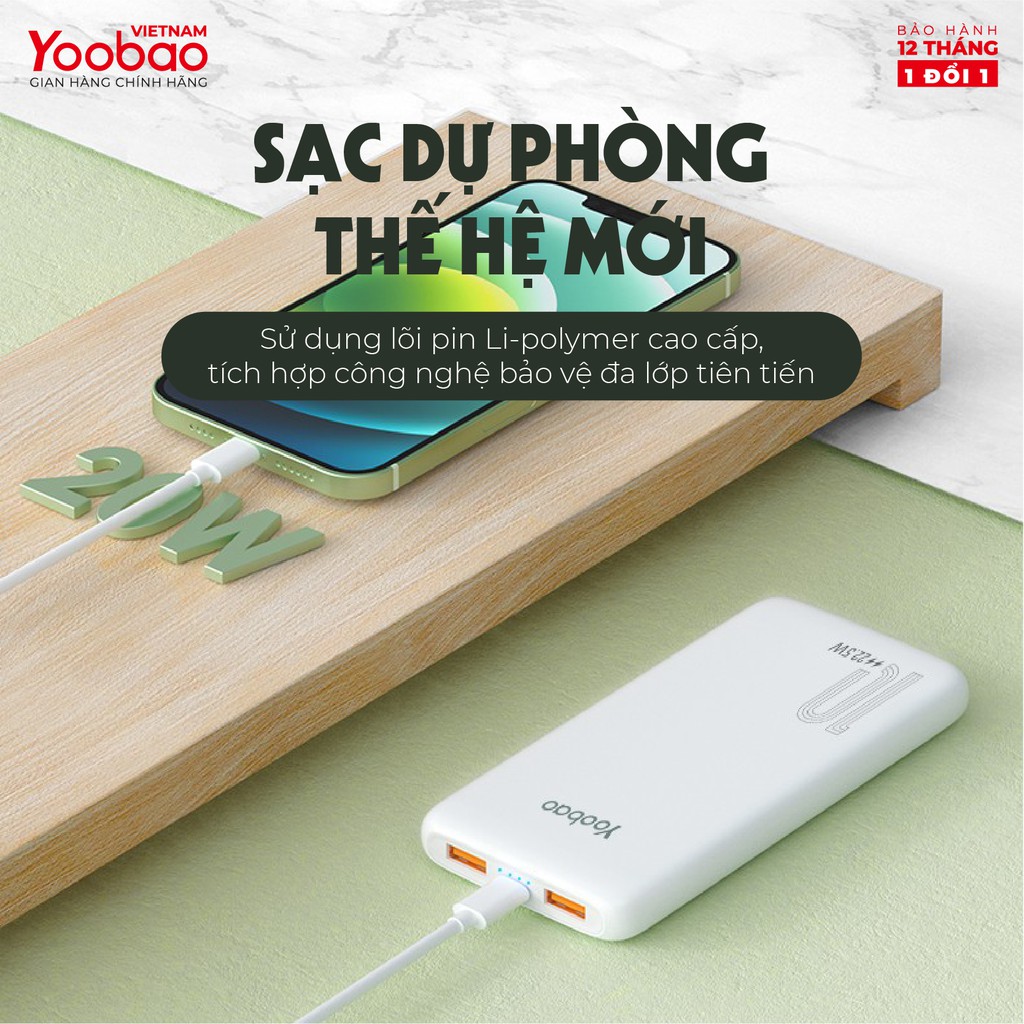 Pin sạc dự phòng Yoobao D10 10000mAh - Hàng Chính Hãng