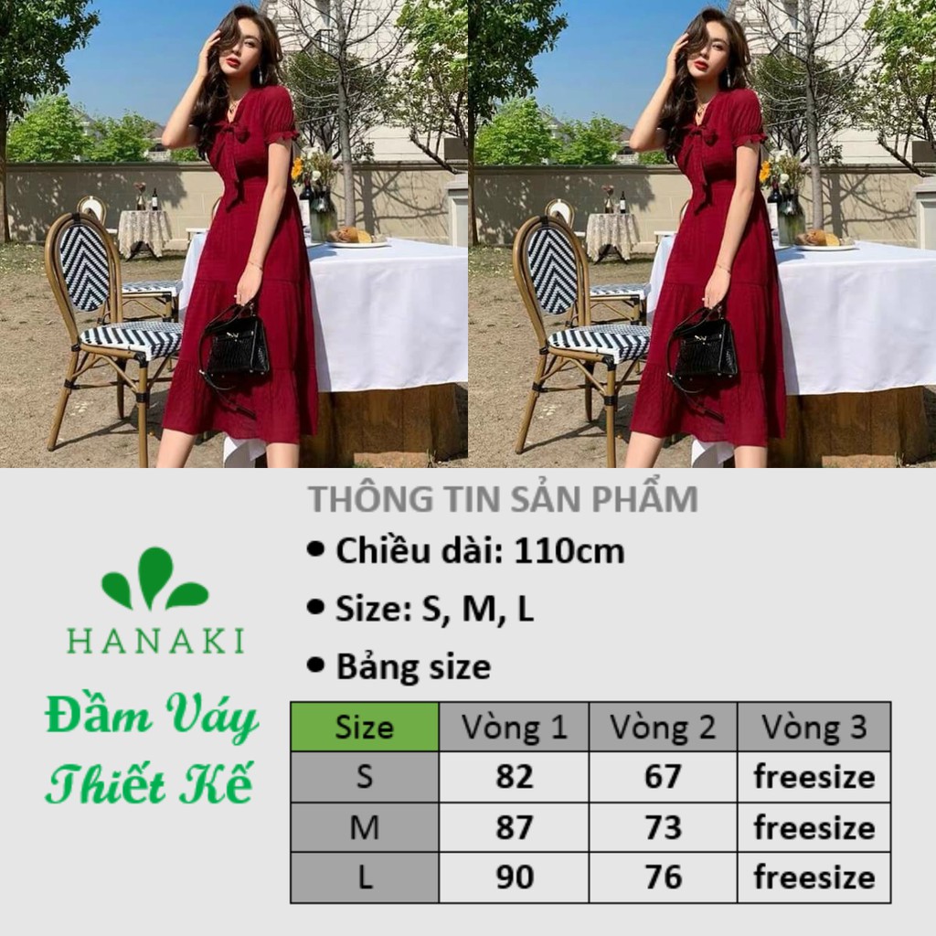 Đầm Nữ Đẹp❤Đầm Dự Tiệc Thiết Kế Tay Nhún Tầng Xòe Đẹp Xuất Sắc Hanaki HNK315 | BigBuy360 - bigbuy360.vn