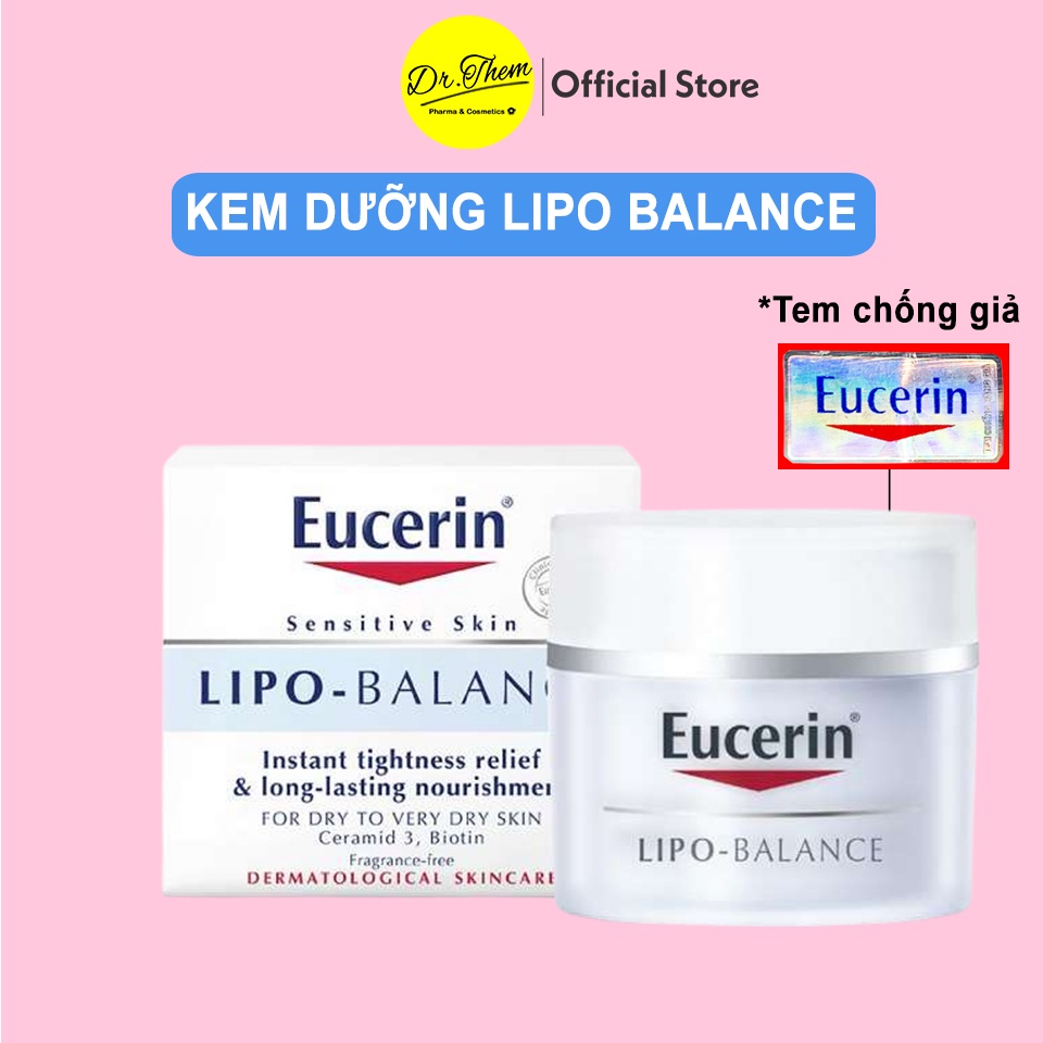 ✅[CHÍNH HÃNG] KEM DƯỠNG ẨM EUCERIN CHO DA KHÔ VÀ NHẠY CẢM EUCERIN LIPO BALANCE 50ML