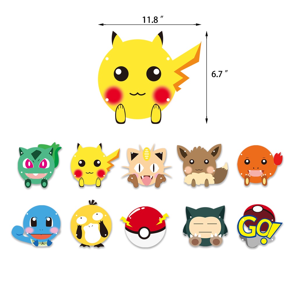 Set 77 Bong Bóng Trang Trí Tiệc Sinh Nhật Hình Pokemon