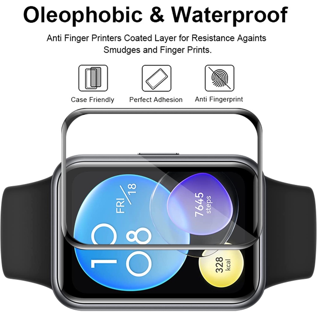 Kính Cường Lực Cong 3D Bảo Vệ Màn Hình Đồng Hồ Thông Minh Huawei fit2/WatchFit/Watch Fit 2 Watchfit2