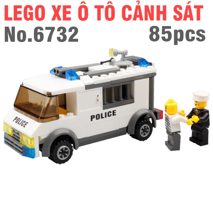 Đồ chơi lego lắp ghép mô hình ô tô cảnh sát gồm 85 chi tiết mô hình bằng nhựa ABS cao cấp