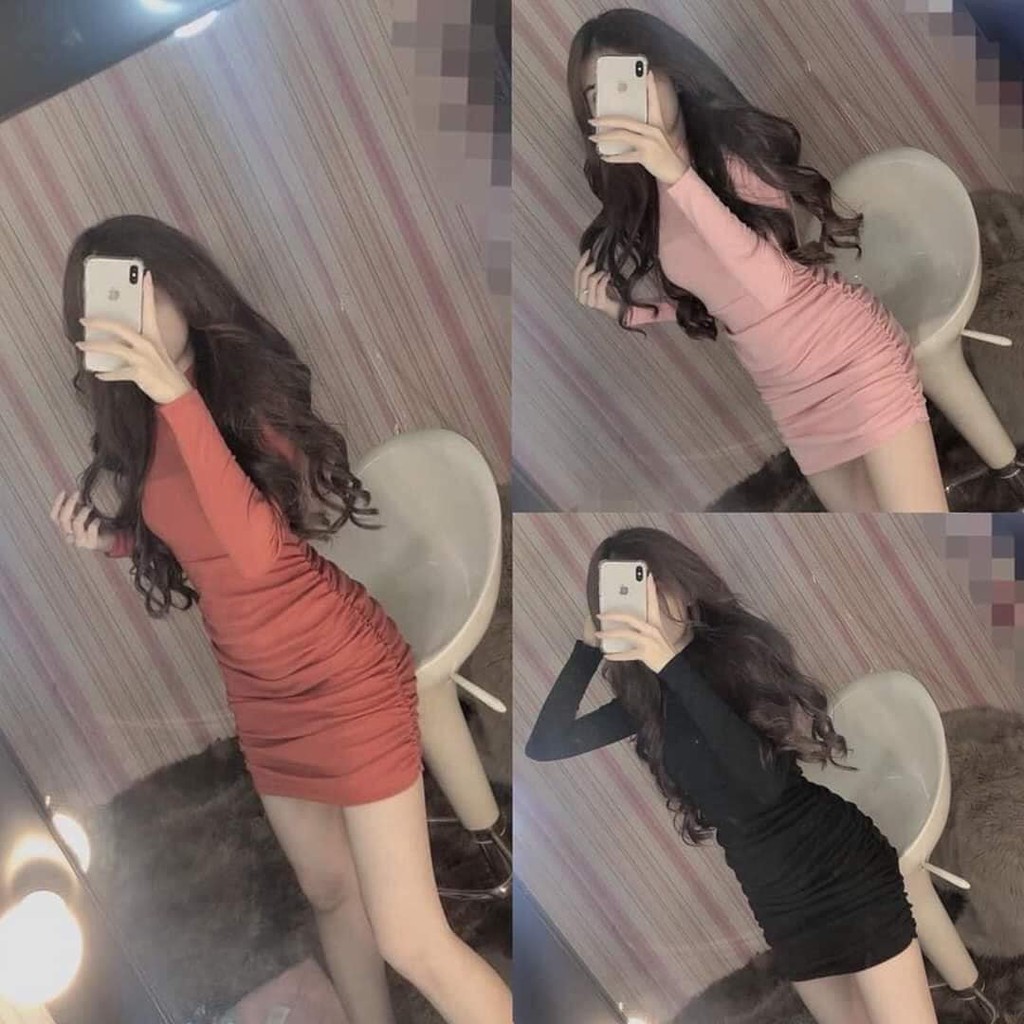 Đầm Body Nhún Sườn Tay Dài | BigBuy360 - bigbuy360.vn
