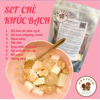 Set chè khúc bạch SNACKIN, kèm công thức tự nấu độc quyền, ăn vặt Hà Nội