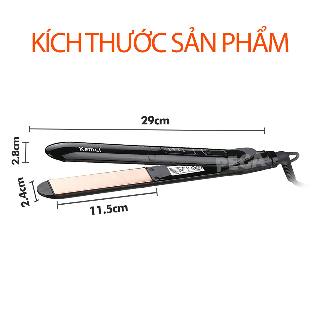 Máy duỗi tóc điều chỉnh 4 mức nhiệt độ Kemei KM-8889 phù hợp nhiều loại tóc, có thể duỗi uốn tạo kiểu - HÀNG CHÍNH HÃNG