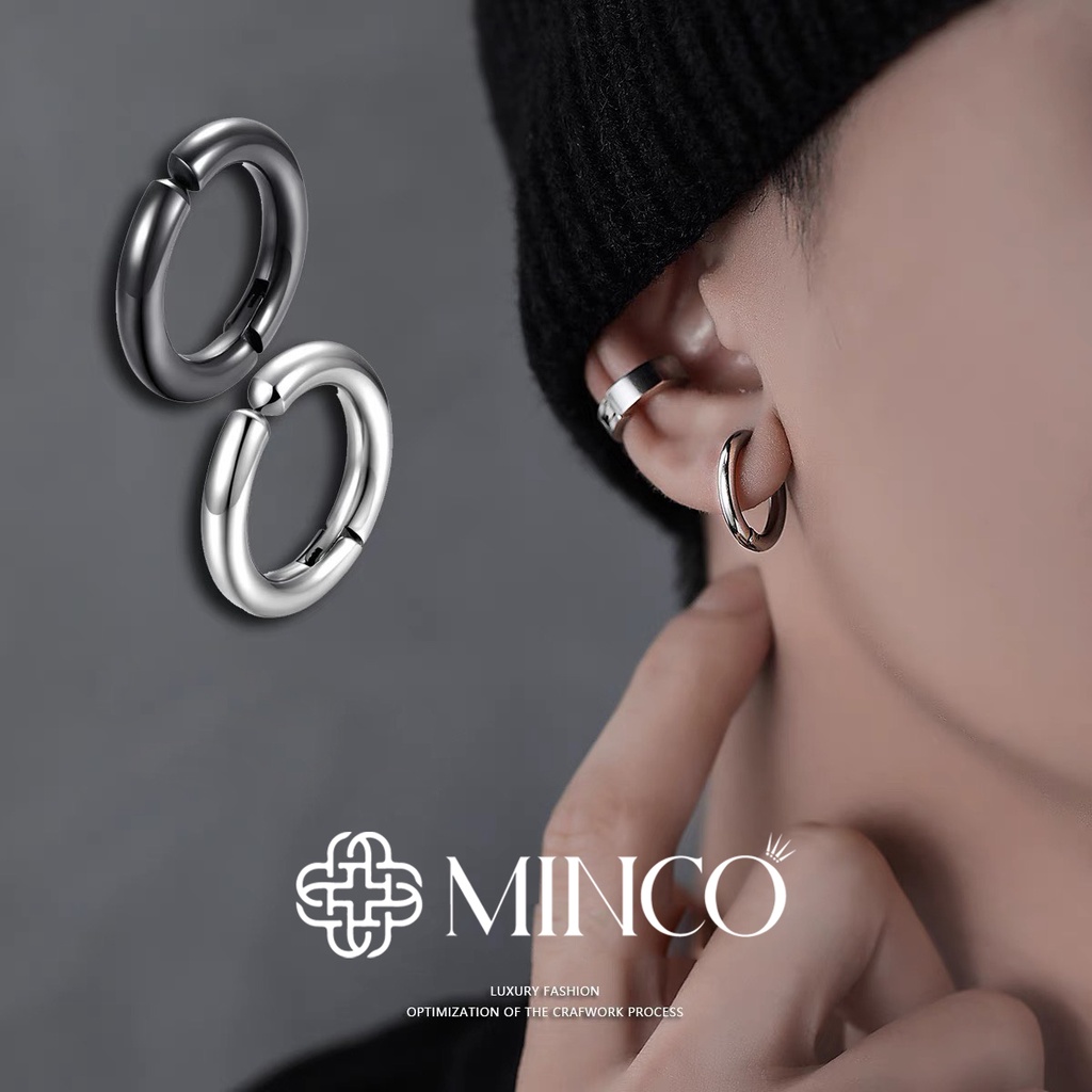 Khuyên Tai Nam Không Cần Bấm Lỗ Minco Accessories Bông tai nam cực chất phụ kiện thời trang hiphop BT11 (1 Chiếc)