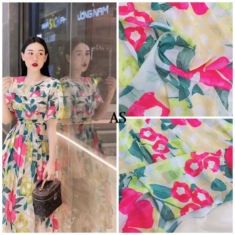 Váy hoa li ngực eo