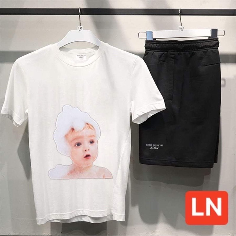 Sét áo em bé xà phòng + quần đùi chữ TH6