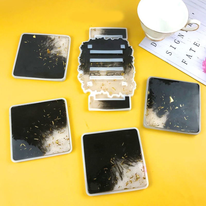 Sa Khuôn Làm Đế Lót Ly Hình Vuông Bằng Nhựa Epoxy Độc Đáo Trang Trí Nhà Cửa DIY