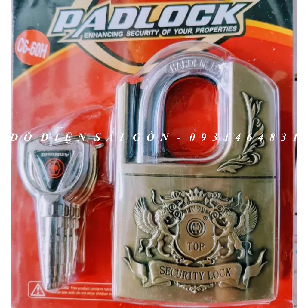 [HCM] Ổ Khóa Chống Cắt Chống Trộm Cao Cấp 6 Phân PADLOCK