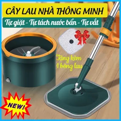 🎉 Tặng Kèm Miếng Lau Tiện Lợi 🎉 Cây, Chổi Lau Nhà Thông Minh Smart Nano F12 - Xoay 360 Độ Tự Tách Nước Bẩn