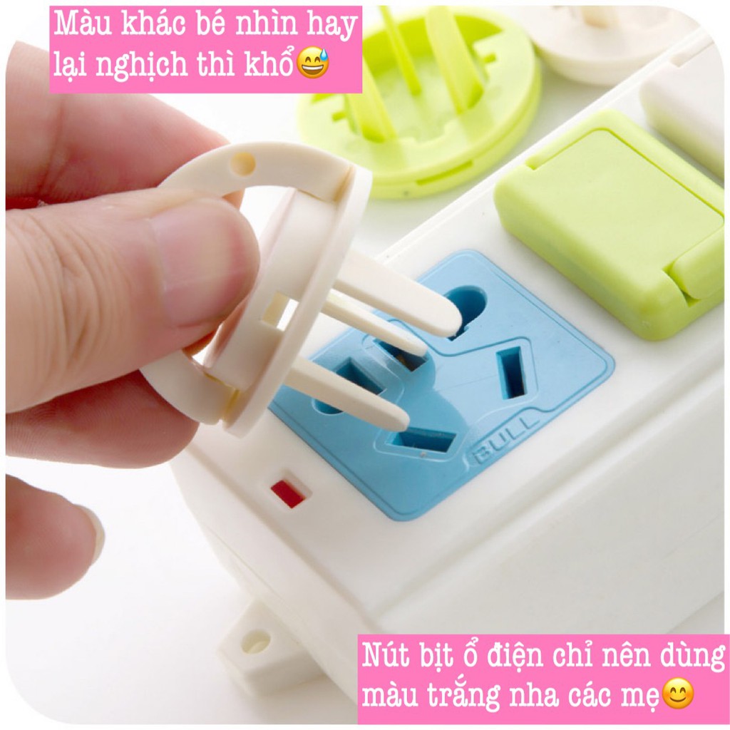 Combo 10 chiếc bịt ổ điện cao cấp giữ an toàn cho bé, có quai tháo ra dễ dàng giá siêu dẻ