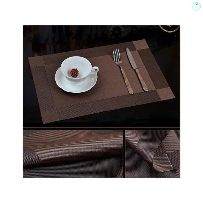 Tấm lót bàn ăn cao cấp kẻ viền sang trọng trang trí bàn ăn bữa tiệc