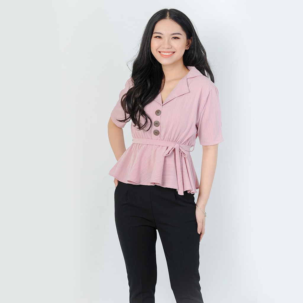 Áo peplum thời trang Eden cổ danton - ASM055