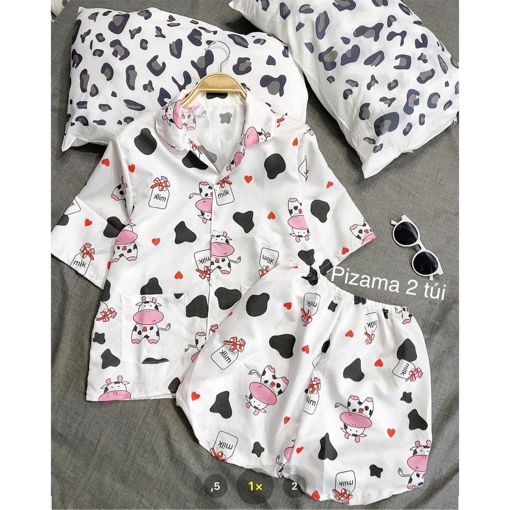 [Rẻ Nhất]🤩Bộ Ngủ Bò Sữa Pijama Ngắn Tay ULLZANG Hottrend 2021 | BigBuy360 - bigbuy360.vn