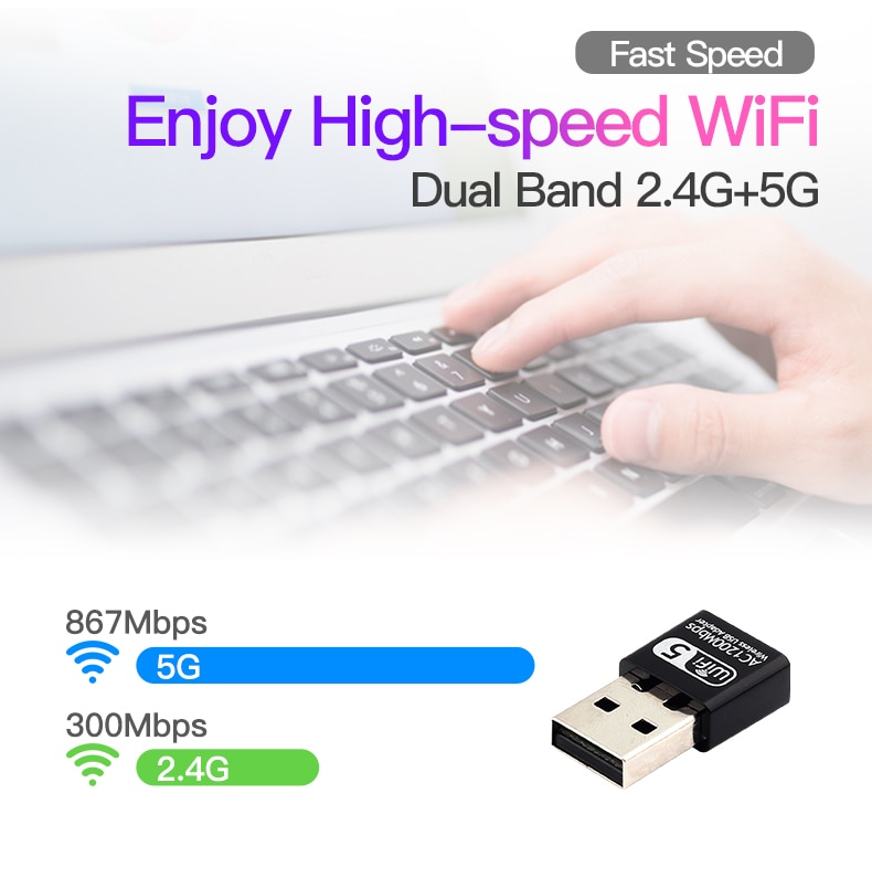 Usb Thu Sóng Wifi 1200mbps 2.4g / 5g Cho Windows 7 / 8 / 10 | BigBuy360 - bigbuy360.vn