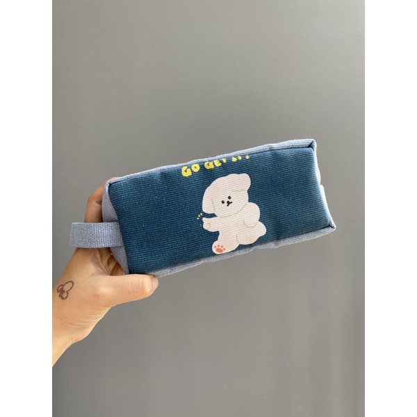 Hộp Bút Vải Canvas Màu Xanh