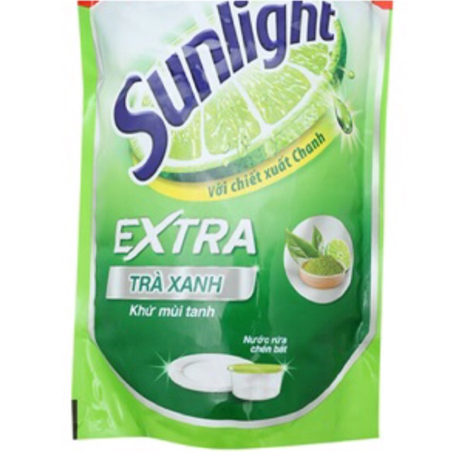 Túi nước rửa chén sunlight trà xanh 750GR