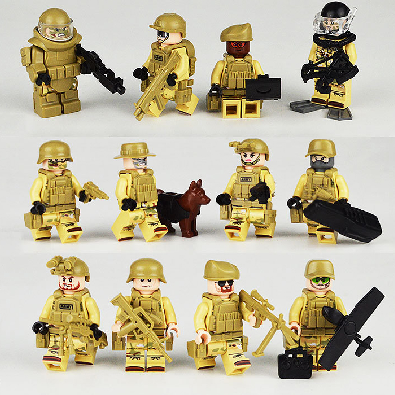 Bộ 12 Mô Hình Lắp Ráp Lego Nhân Vật Lính Quân Đội