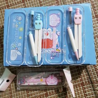 Compa chì kim bấm (có sẵn 1 hộp ruột chì kim, eke, tẩy)