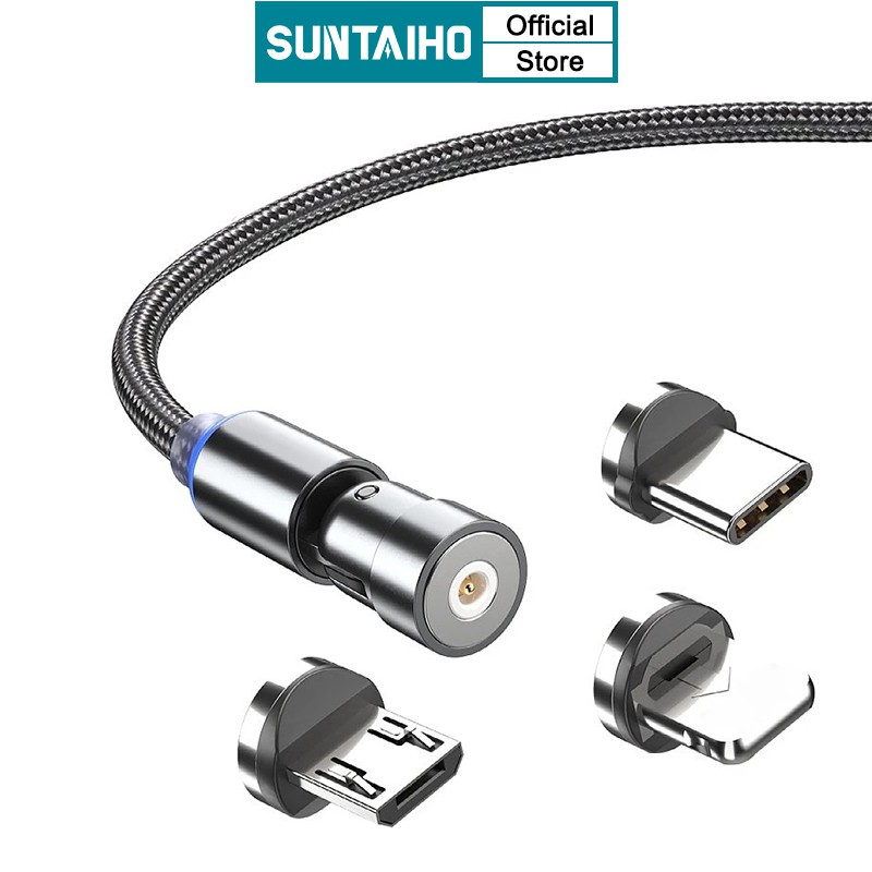 Suntaiho 2020 NEW Magnetic Charger USB Cable Type C/USB C /Lightning iPhone IOS / Android Micro 360º+180º Rotation cord