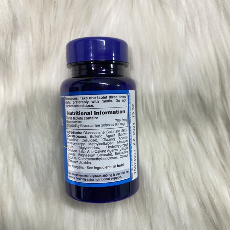 Viên uống GLUCOSAMIN SULPHATE 300mg Holland &amp; barrett lọ 30 viên H&amp;B