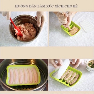 Khuôn silicon làm xúc xích cho bé