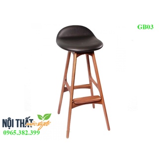 Ghế Quây Bar GB03, ghế bar cafe chân gỗ mặt nệm