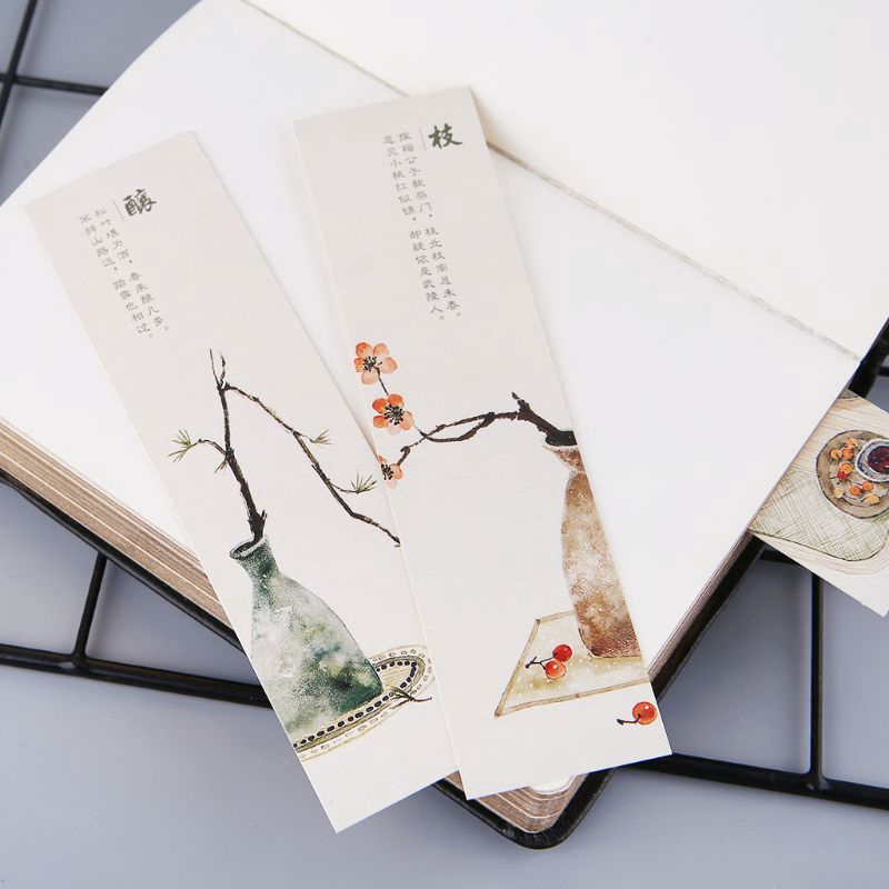 Set 30 Thẻ Đánh Dấu Sách Phong Cách Retro