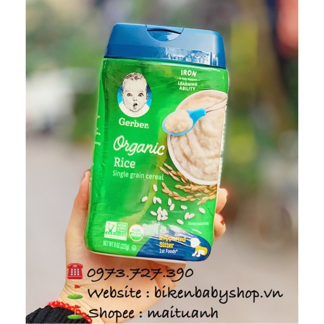 Bột ăn dặm Gerber Mỹ date 9/2020