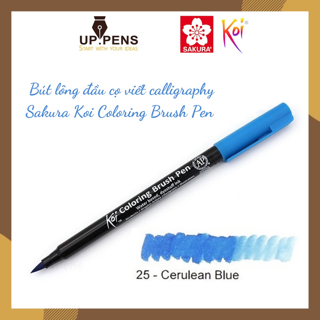 Combo 3 bút lông đầu cọ viết calligraphy Sakura Koi Coloring Brush Pen – Navy Colors