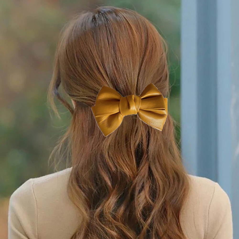 Kẹp Tóc Da Pu Nhiều Màu Thời Trang Cho Nữ