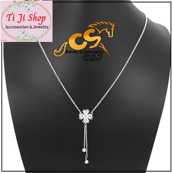 DÂY CHUYỀN NỮ CỎ BỐN LÁ ĐÍNH XOÀN RỚT BI CÁCH ĐIỆU - đẹp, không đen -