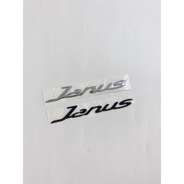 Bộ tem xe Janus chữ nổi dẻo dán trang trí xe, có sẵn keo tiện dụng