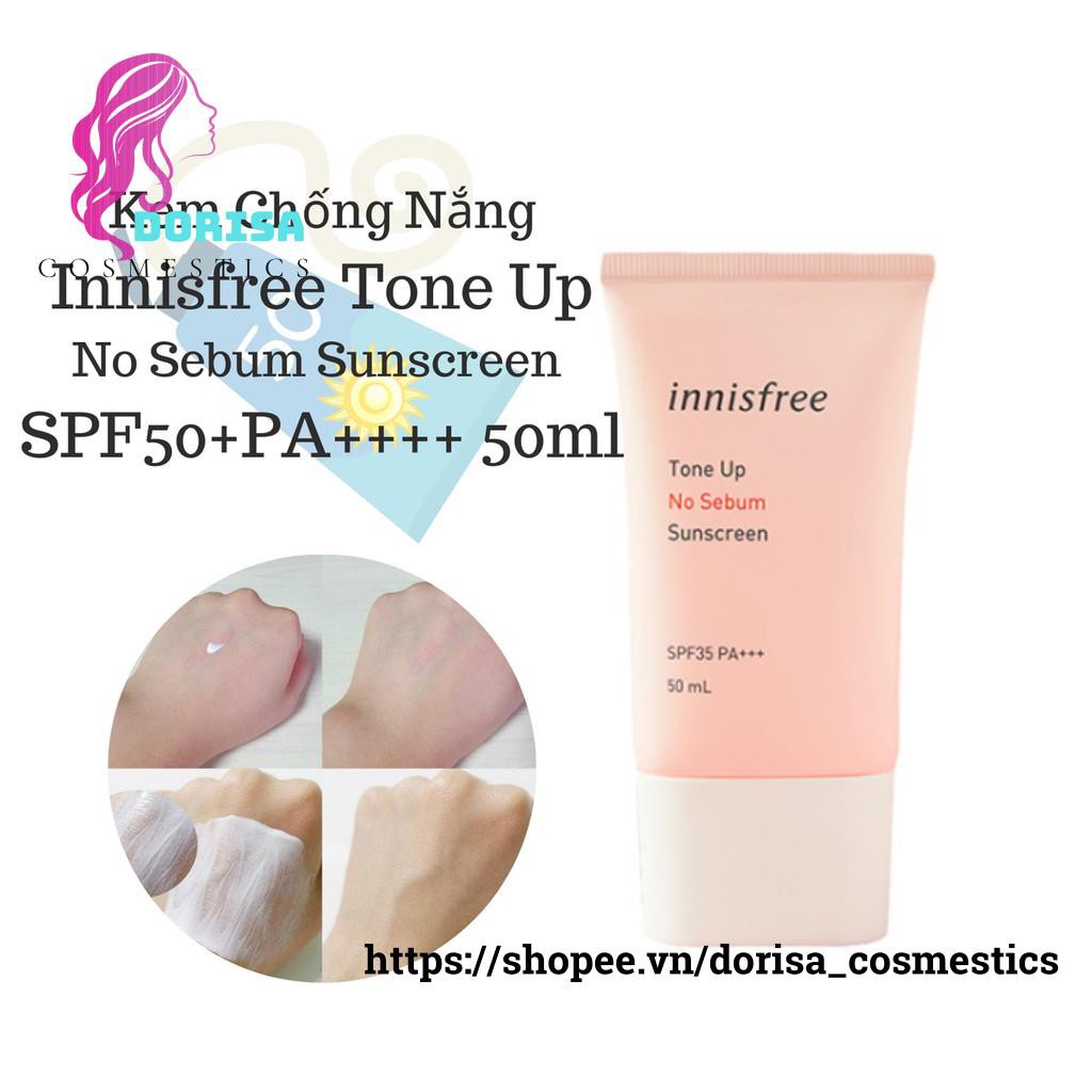 Kem Chống Nắng Innisfree Tone Up No Sebum Sunscreen SPF50+PA++++ 50ml (màu hồng)