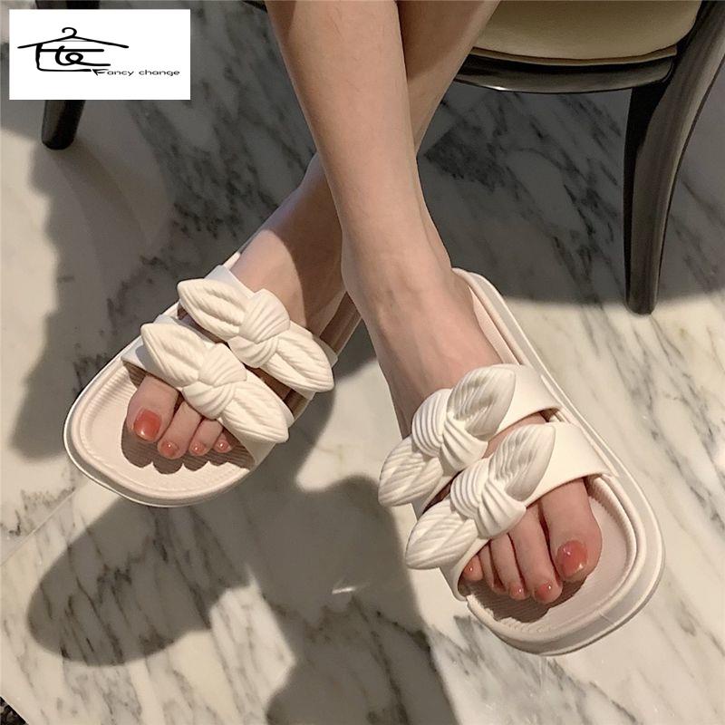 Dép Sandal Đi Biển Chống Trượt Chống Thấm Nước Đính Nơ Thời Trang Mùa Hè Cho Nữ