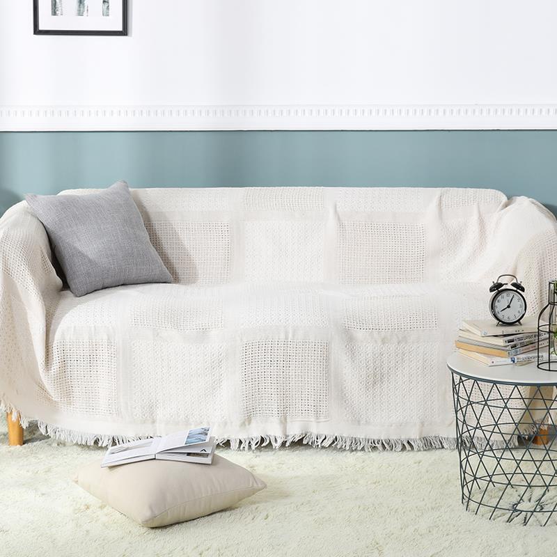 Tấm Vải Phủ Ghế Sofa Màu Trơn Phong Cách Bắc Âu Ốp