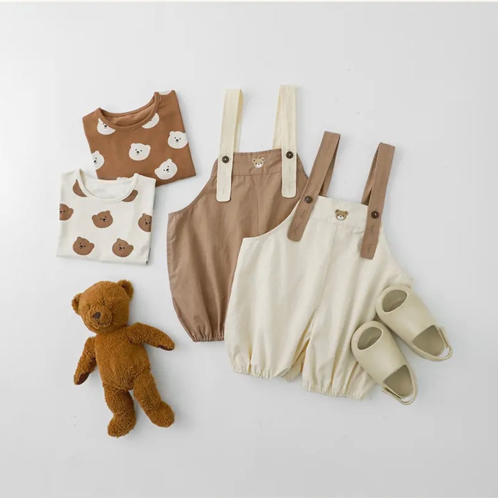 [Babycat] Hàng Có Sẵn Bán Chạy Bộ Áo Liền Quần Dáng Rộng Phong Cách Nhật Bản Hàn Quốc Thời Trang Mùa Hè Kiểu Mới Dành Cho Bé Trai Bé Gái