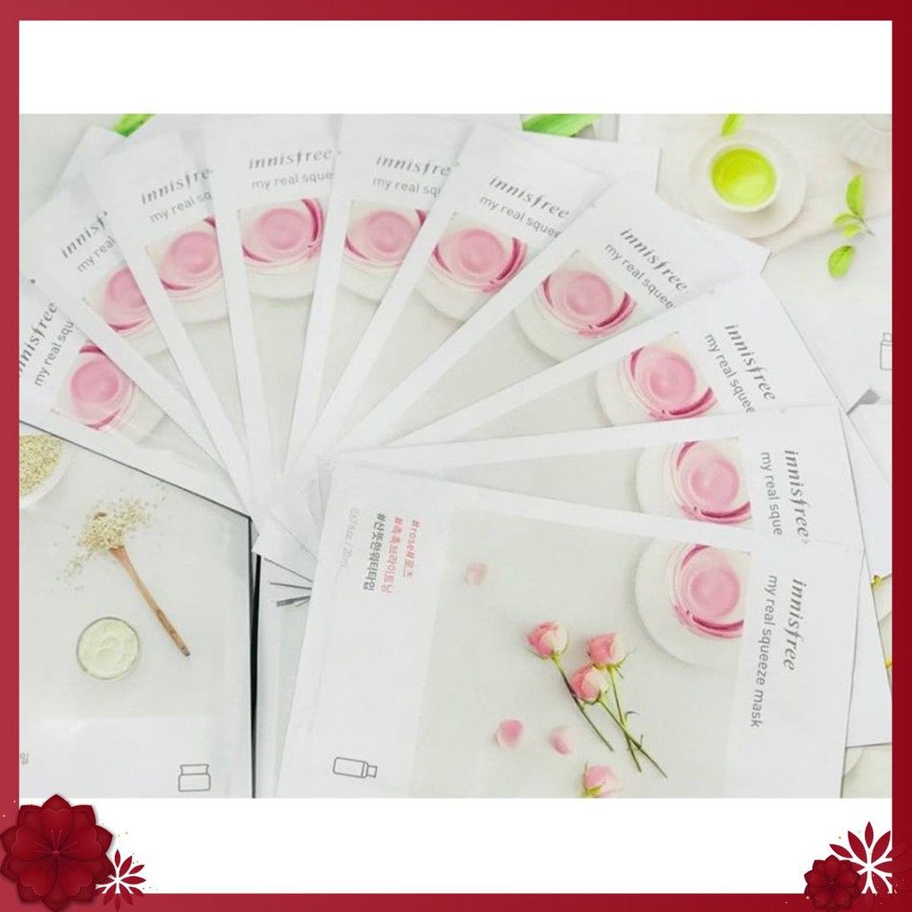 Mặt Nạ Innisfree Hàn Quốc 18 Vị hoa hồng.