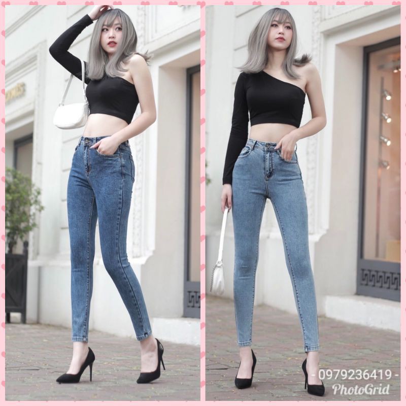 Quần jean skinny xanh đá chic pel 2kg