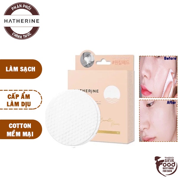 [Hộp 5 Gói x 2 Miếng] Bông Tẩy Trang Dịu Nhẹ, Làm Sạch Sâu Hatherine Sunset Onekill Remover Pad