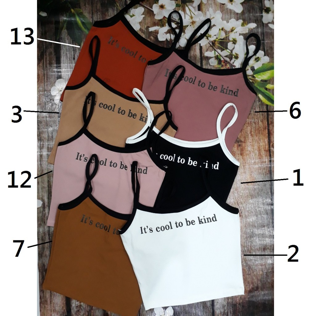 ÁO THUN HAI DÂY CROPTOP ÔM BODY IT'S COOL TO BE KIND - ÁO TẬP GYM, YOGA 4