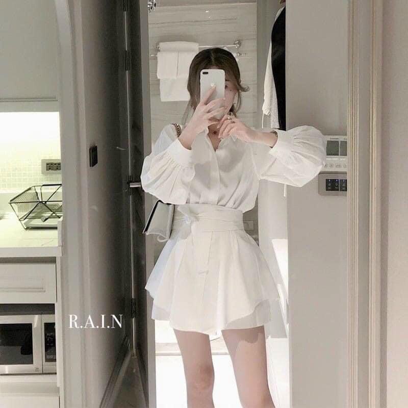 [Mã WASKT304 giảm 15% tối đa 30K đơn 99K] Áo sơ mi thụng giấu quần kèm đai | BigBuy360 - bigbuy360.vn